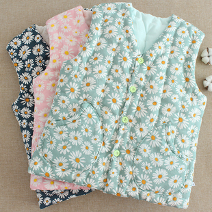 纯棉花秋冬季女士手工马甲保暖加厚成人修身外穿背心马夹棉衣棉服