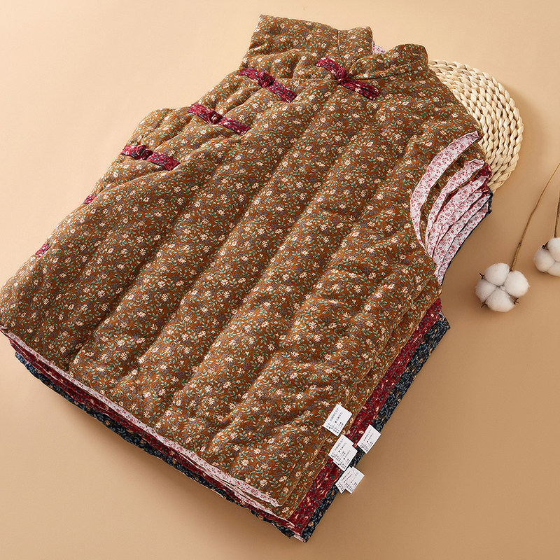 纯棉花手工加厚保暖女士马甲秋冬季居家内外穿马甲成人大人棉背心