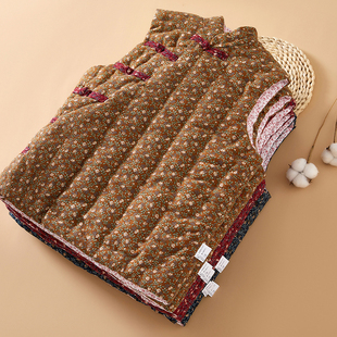 纯棉花手工加厚保暖女士马甲秋冬季居家内外穿马甲成人大人棉背心