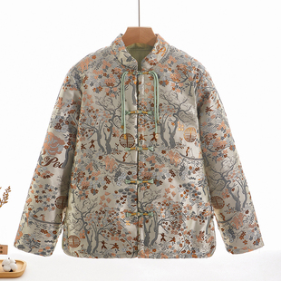 中国风棉花棉袄新中式女士唐装外套秋冬季高端新款国风棉花棉服