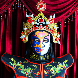 新款加厚五佛冠川剧变脸头盔传统贴绸点翠工艺变脸帽子