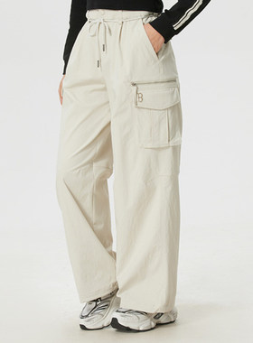 MLB女款2026年春款正品运动休闲棉质梭织直筒工装长裤3FWPV0161