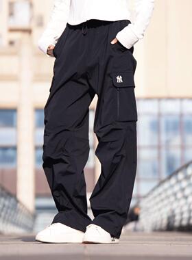 MLB情侣阔腿裤26春夏款NY工装凉感防泼水男女运动长裤3AWPB0563