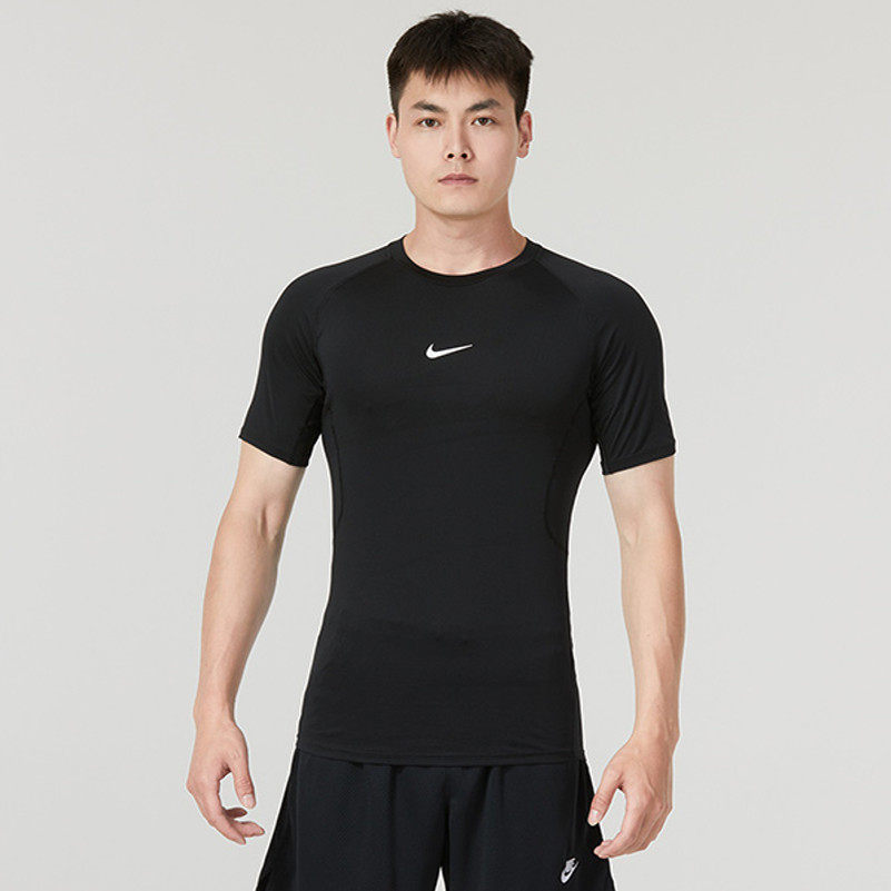 Nike耐克男健身紧身上衣跑步速干透气短袖运动小勾T恤FB7933-010