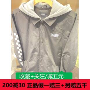 VANS范斯2024男女时尚连帽休闲夹克薄款外套VN0A5f6xblk