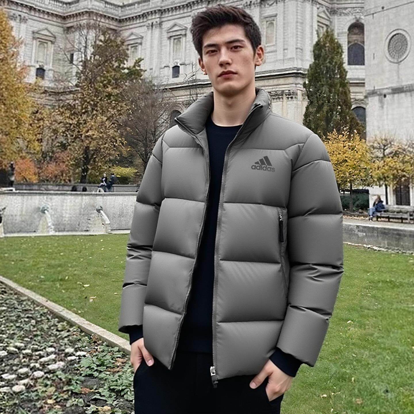 阿迪达斯加厚男装25冬款运动鸭绒立领防风羽绒服 KF6761 KF8760