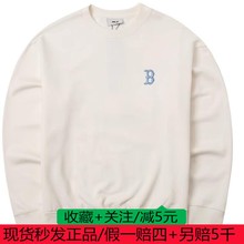 MLB卫衣男女24秋新款NY老花大LOGO运动休闲圆领套头衫3AMTM0844