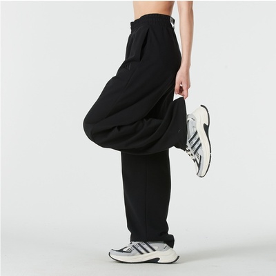 阿迪达斯女子香蕉裤休闲阔腿裤透气针织直筒长裤 JZ1582 JZ1583