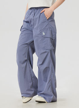 MLB女子26年春款运动休闲直筒宽松阔腿工装梭织长裤3FWPB0663