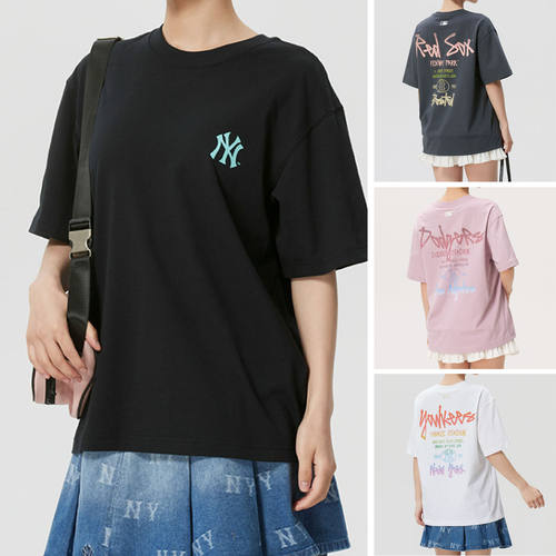 MLB新款2026年夏款男女情侣运动休闲棉质圆领短袖T恤 3ATSB1563