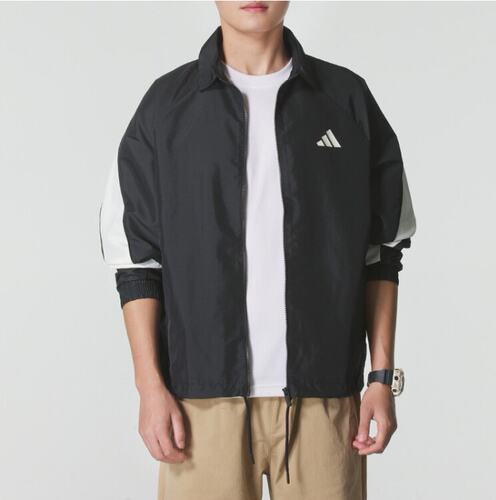 阿迪达斯宽松舒适休闲梭织夹克外套男装秋季adidas轻运动 JN1829