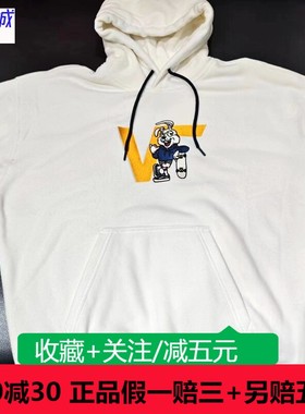 VANS范斯正品男女情侣款套头衫连帽小兔子白色卫衣VN0002EGFS8