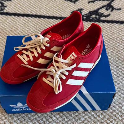 阿迪达斯 originals SL72 白红德训男女休闲低帮运动鞋 IE3475