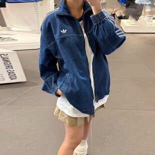 阿迪达斯25秋季新款三叶草女子运动牛仔夹克外套 JY2896 JY2897