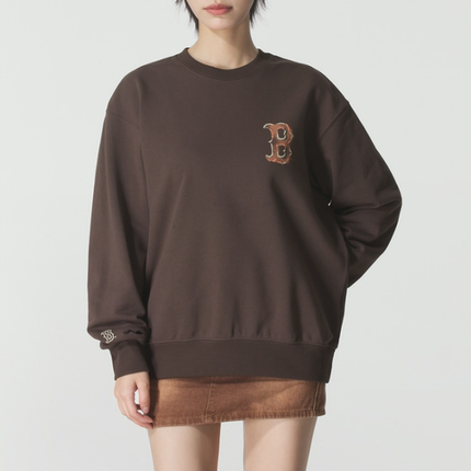 MLB正品新款男女通用百搭圆领印花logo运动长袖卫衣 3AMTB3254