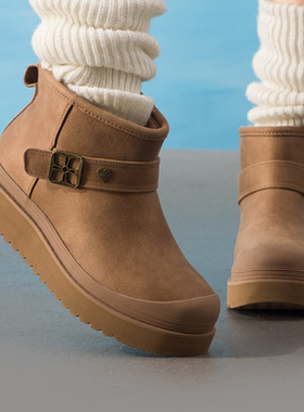 Skechers斯凯奇雪地靴女子秋冬短筒加绒保暖户外短靴114624/CSNT