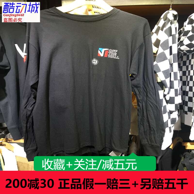 长袖t恤vans范斯长袖圆领黑色t恤图片