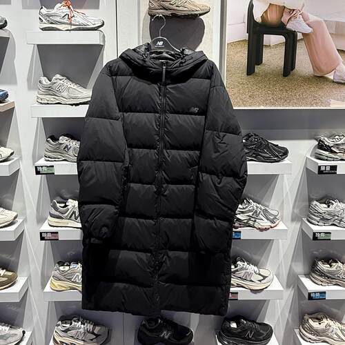 New Balance NB男保暖连帽羽绒服25秋冬过膝盖宽松外套 AMJ54316