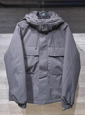 New Balance 25年冬款NB男子运动鸭绒工装帽可拆羽绒服AMJ54344