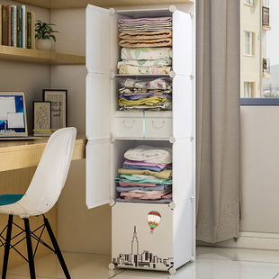衣柜出租房用简易收纳神器贴纸儿童简约现代小型实木橱布挂式卧室
