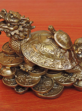 纯铜招财风水桌面书房镇宅龙头龟