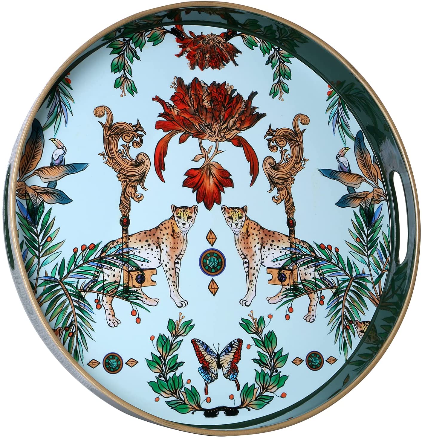 INS大理石纹圆形茶杯子水果托盘欧美化妆品首饰装饰收纳展示盘