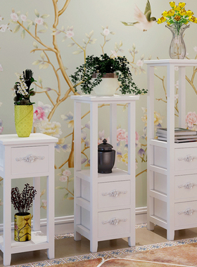 现代简约多层花架客厅阳台花几实木盆景架绿萝花架抽屉式鱼缸架子