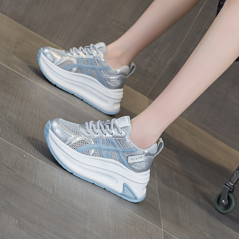 小个子厚底增高阿甘鞋女2025夏季新款休闲时尚百搭轻便厚底女鞋