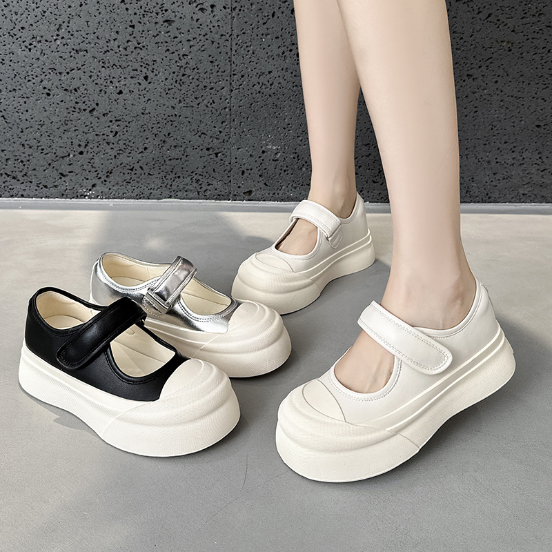 2025女鞋夏季新款厚底时尚法式玛丽珍鞋休闲运动百搭帆布鞋女款