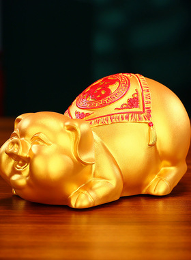黄铜金猪储蓄罐家居办公室桌面铜猪工艺品摆件创意生肖储蓄罐礼品