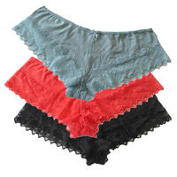 2 pieces of low-waisted summer lace underpants for moms, weighing over 200 pounds, made of pure cotton, with extra fat and size, exuding a feminine charm for chubby girls thumbnail 2
