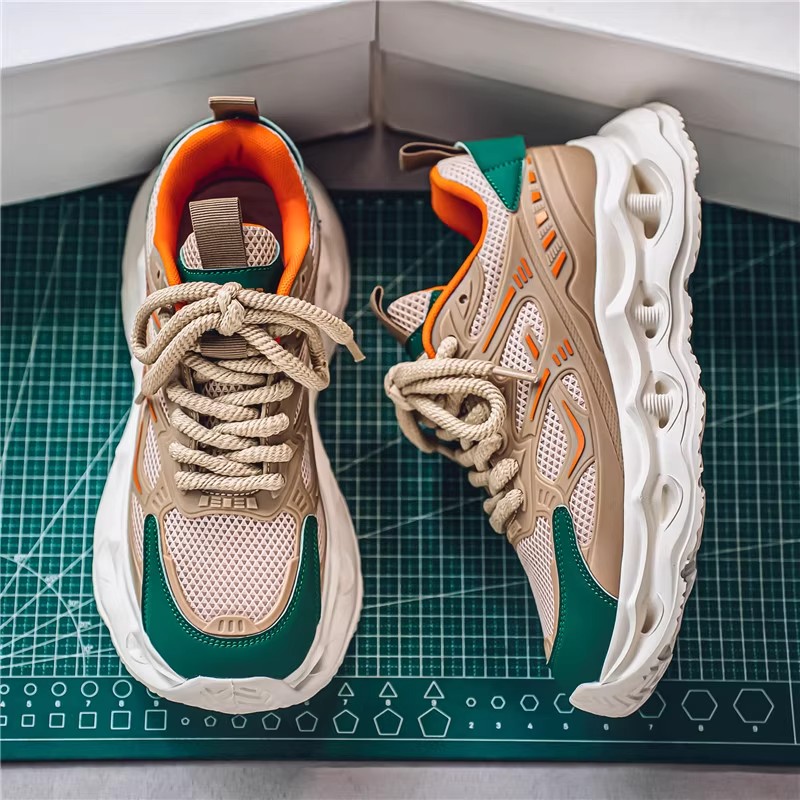 新款网面防臭运动增高老爹潮鞋