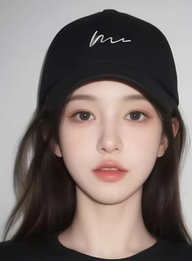 棒球帽女2026新款刺绣大头围显脸小黑色鸭舌帽男美式宽檐硬顶帽子