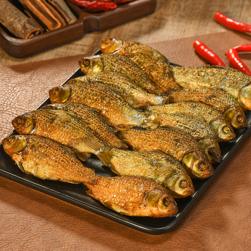 湖南特产农家香辣烟熏稻田鱼火焙鱼禾花鱼稻花鱼油炸鲫鱼风干鱼干