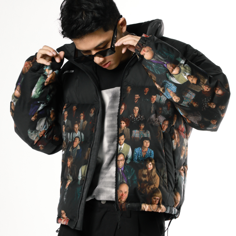 thrillscrew国潮黑色短款羽绒服