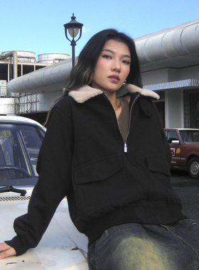 ThrillsCREW秋冬B-10夹克水洗厚毛领棉服宽松短款加厚保暖外套男