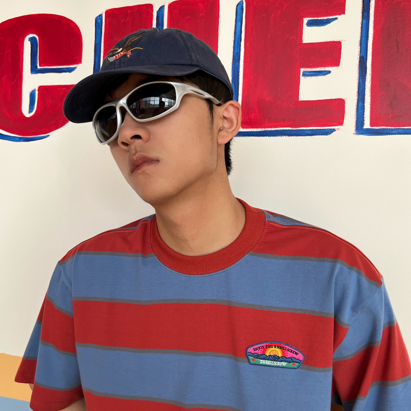 THRILLSCREW短袖条纹刺绣标