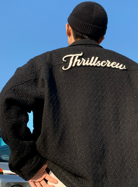 ThrillsCrew国潮小香风毛巾绣编织休闲夹克外套街头宽松情侣上衣