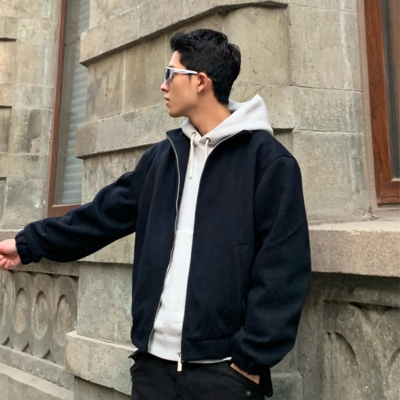 ThrillsCrew廓形cleanfit风格斜纹毛呢情侣夹克百搭休闲外套男春