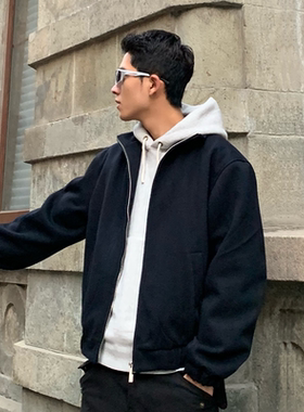 ThrillsCrew廓形cleanfit风格斜纹毛呢情侣夹克百搭休闲外套男春