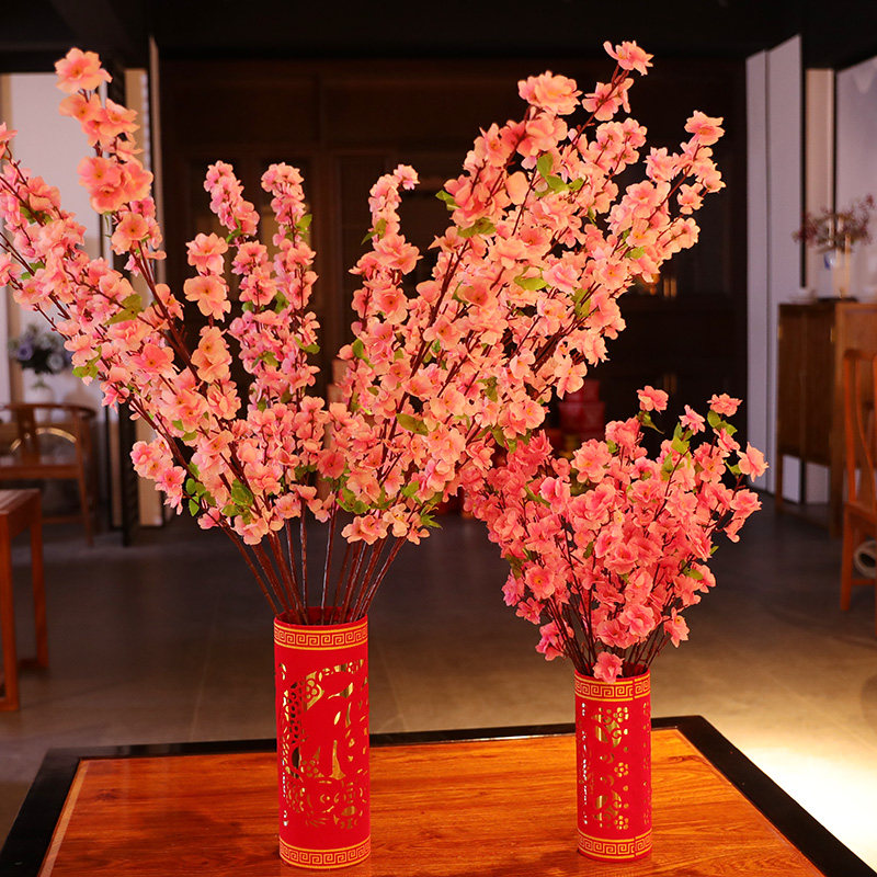 新年春节装饰桃花树枝店铺柜台装饰摆件酒店商场节日装扮用品布置
