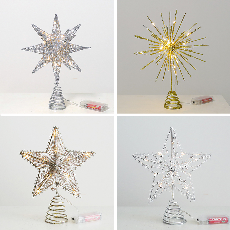 圣诞树顶星发光电池LED灯