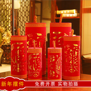 新年坐炮摆件商场酒店大堂年会堆头装饰用品2026马年春节布置鞭炮