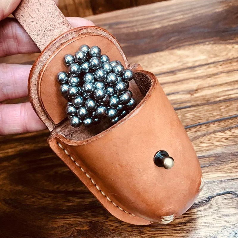 小河家真皮牛皮强磁钢珠包腰包户外弹弓包穿腰带多功能可定制做