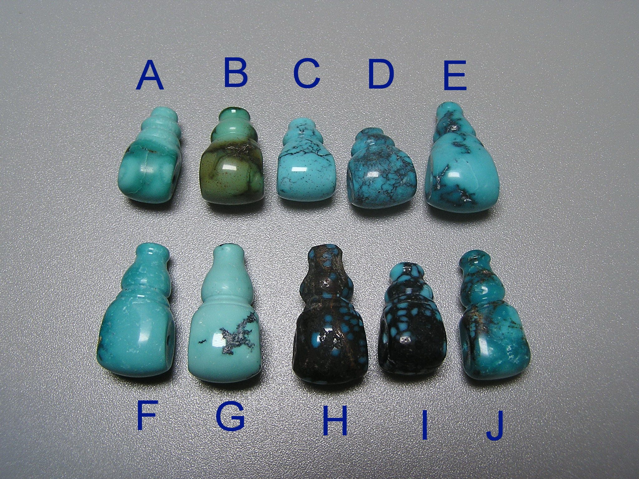 原矿纯天然绿松石三通 佛头 一DIY配件