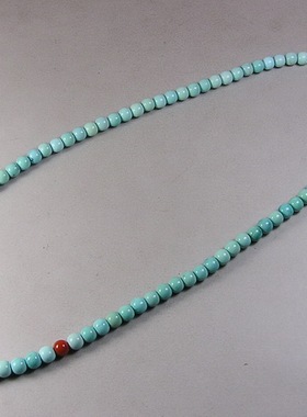 纯天然原矿绿松石蜜蜡多圈项链