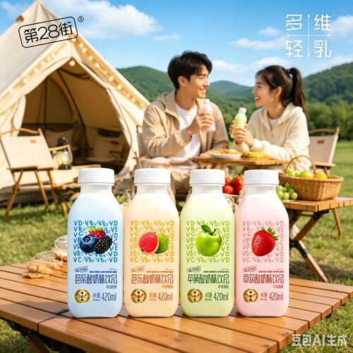 第28街多维轻乳草莓苹果酸奶