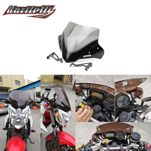 适合雅马哈MT-0714-17年挡风玻璃挡风护胸镜摩托车改装挡风玻璃板