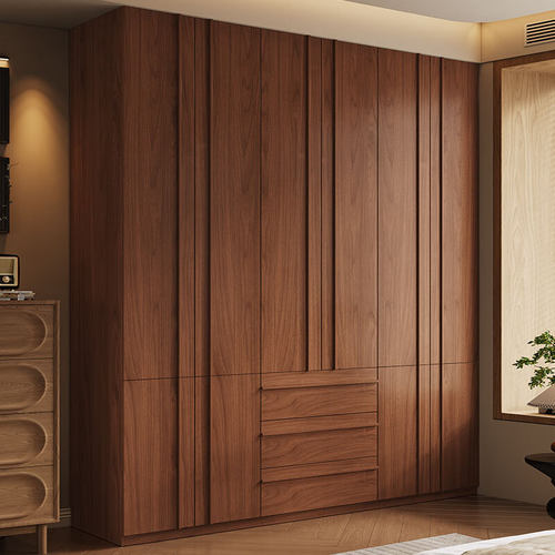 广东佛山工厂定制2025新款中式全实木衣柜原木橡木四五门家用卧室