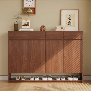 实木橡木定制原木风鞋柜入户门口大容量玄关储物柜客厅家用收纳柜